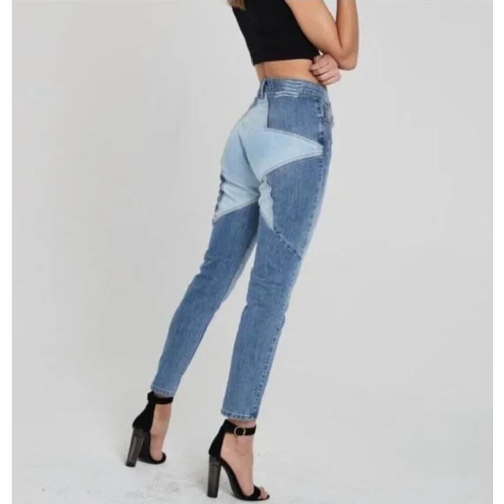 Revice Two Tone Stargazer Venus Crops Jeans Size 27 Skinny Star Butt High Rise‎